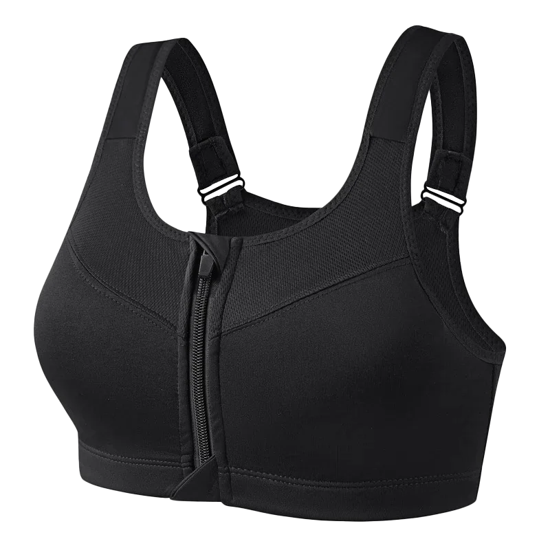 Breathable Zipper Sports Bra