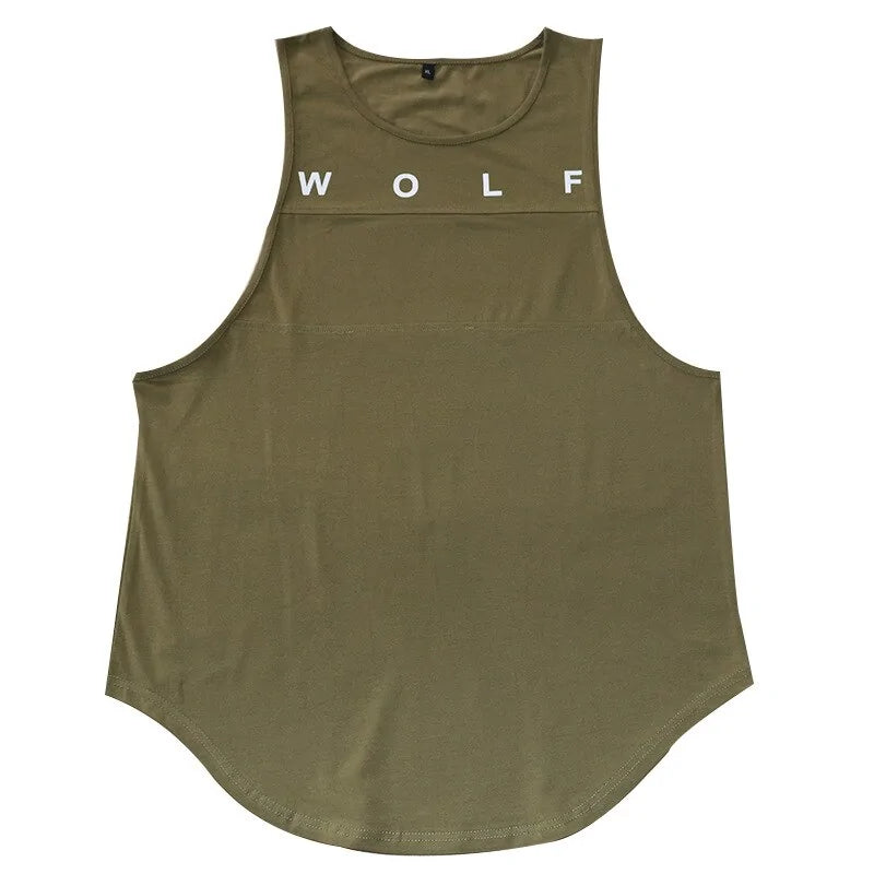 Wolf Print Sleeveless Vest