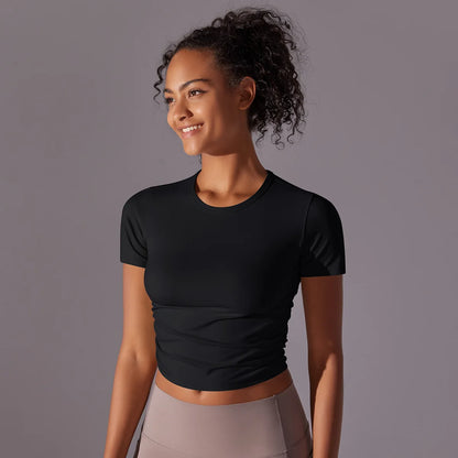 Yoga Short Sleeve Crop Top