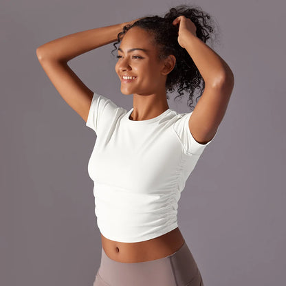 Yoga Short Sleeve Crop Top