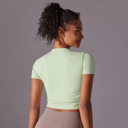 Yoga Short Sleeve Crop Top