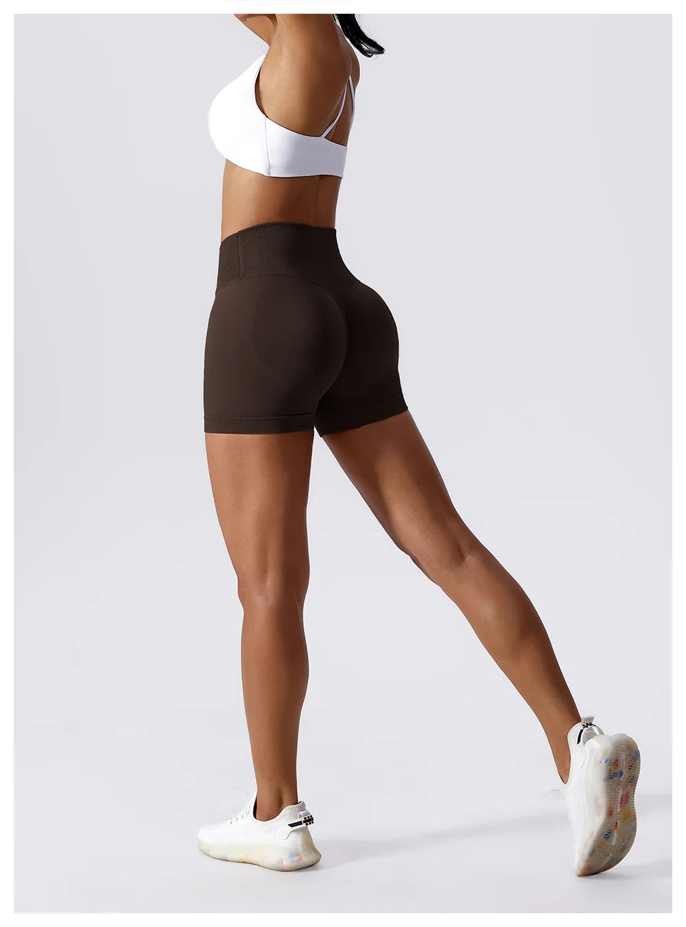 Peeli V-Cross Waist Scrunch Butt Yoga Shorts