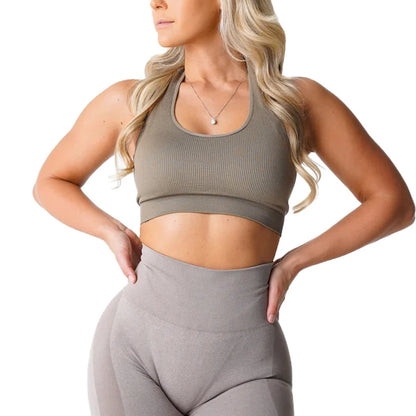 Limitless Ribbed Seamless Halter Bra