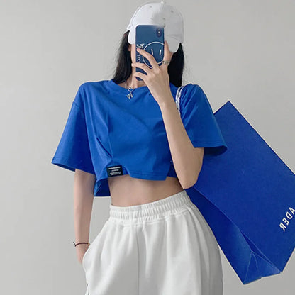 Harajuku Chic Solid Color Crop Top