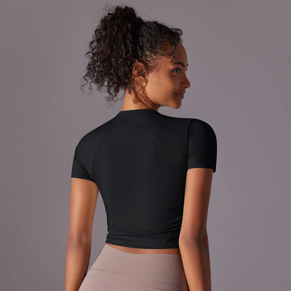 Yoga Short Sleeve Crop Top