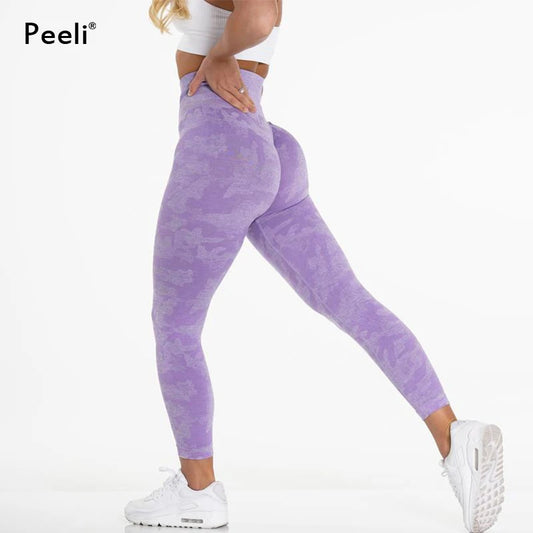 Peeli Camo Seamless Scrunch Butt Leggings