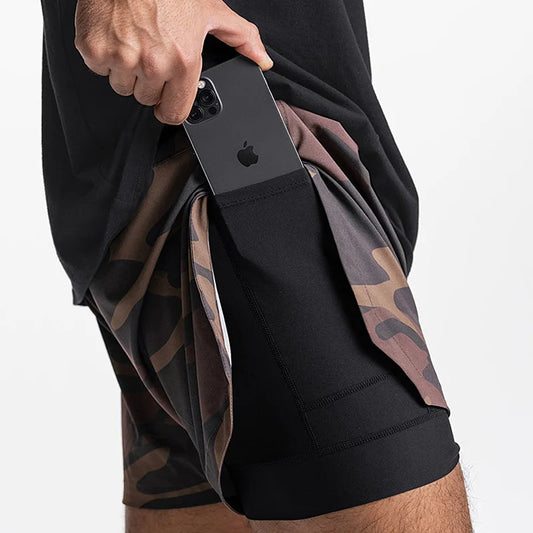 Dual-Layer Quick Dry Sports Shorts