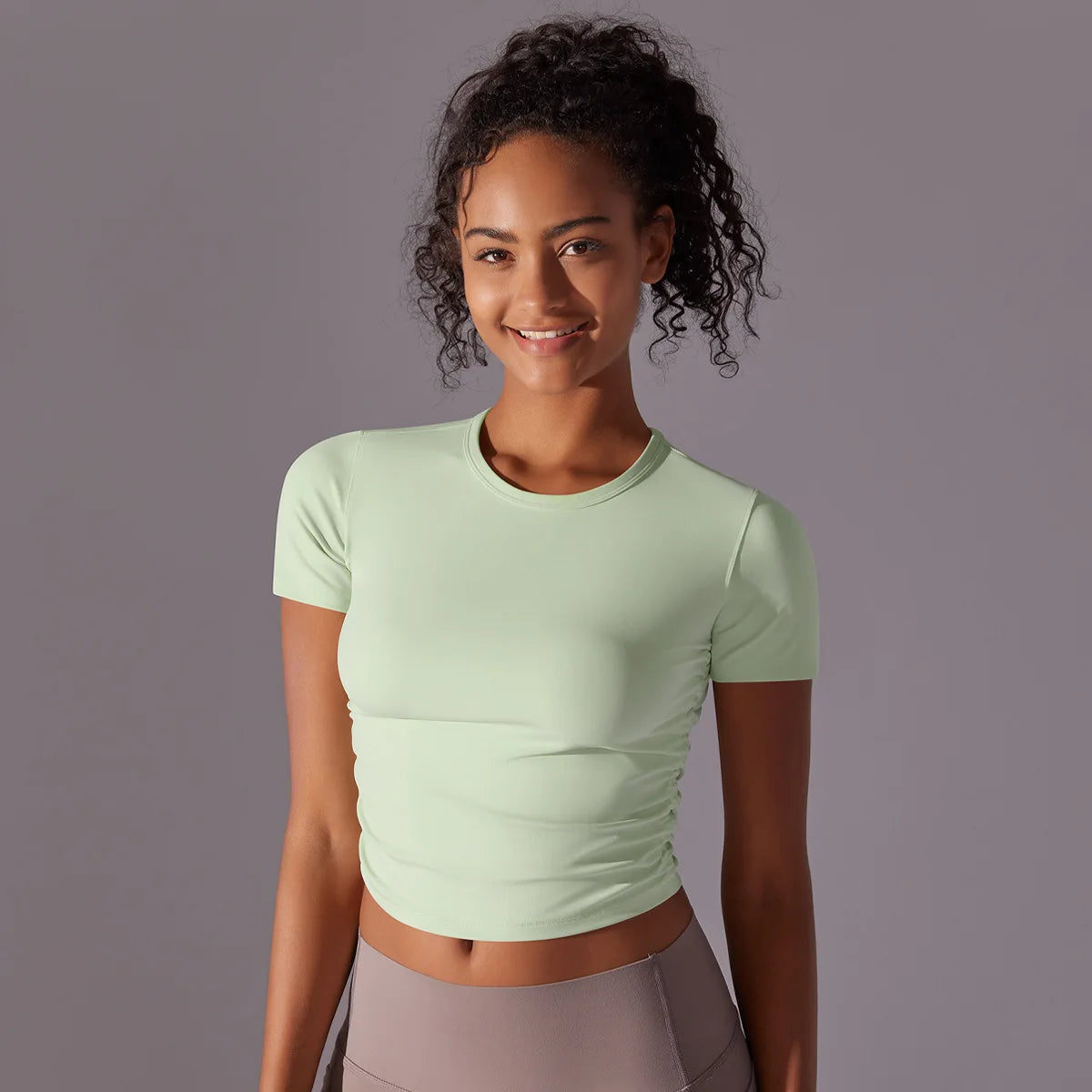 Yoga Short Sleeve Crop Top