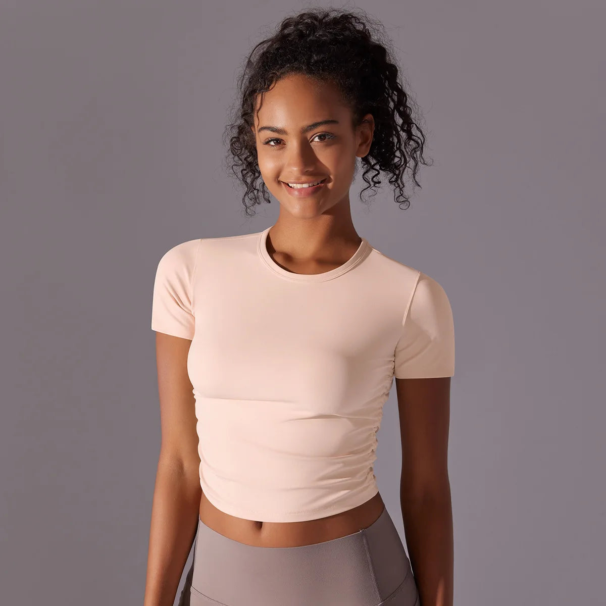 Yoga Short Sleeve Crop Top