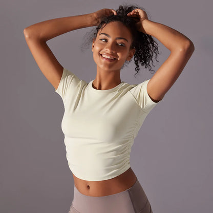 Yoga Short Sleeve Crop Top