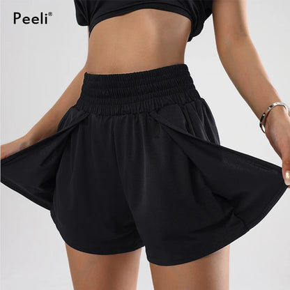 Peeli Spandex Sports Shorts with Phone Pockets