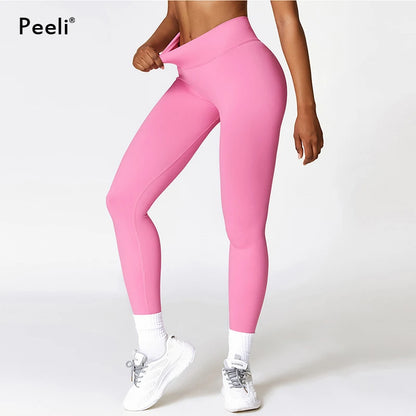 Peeli V-Back Scrunch High Waist Leggings