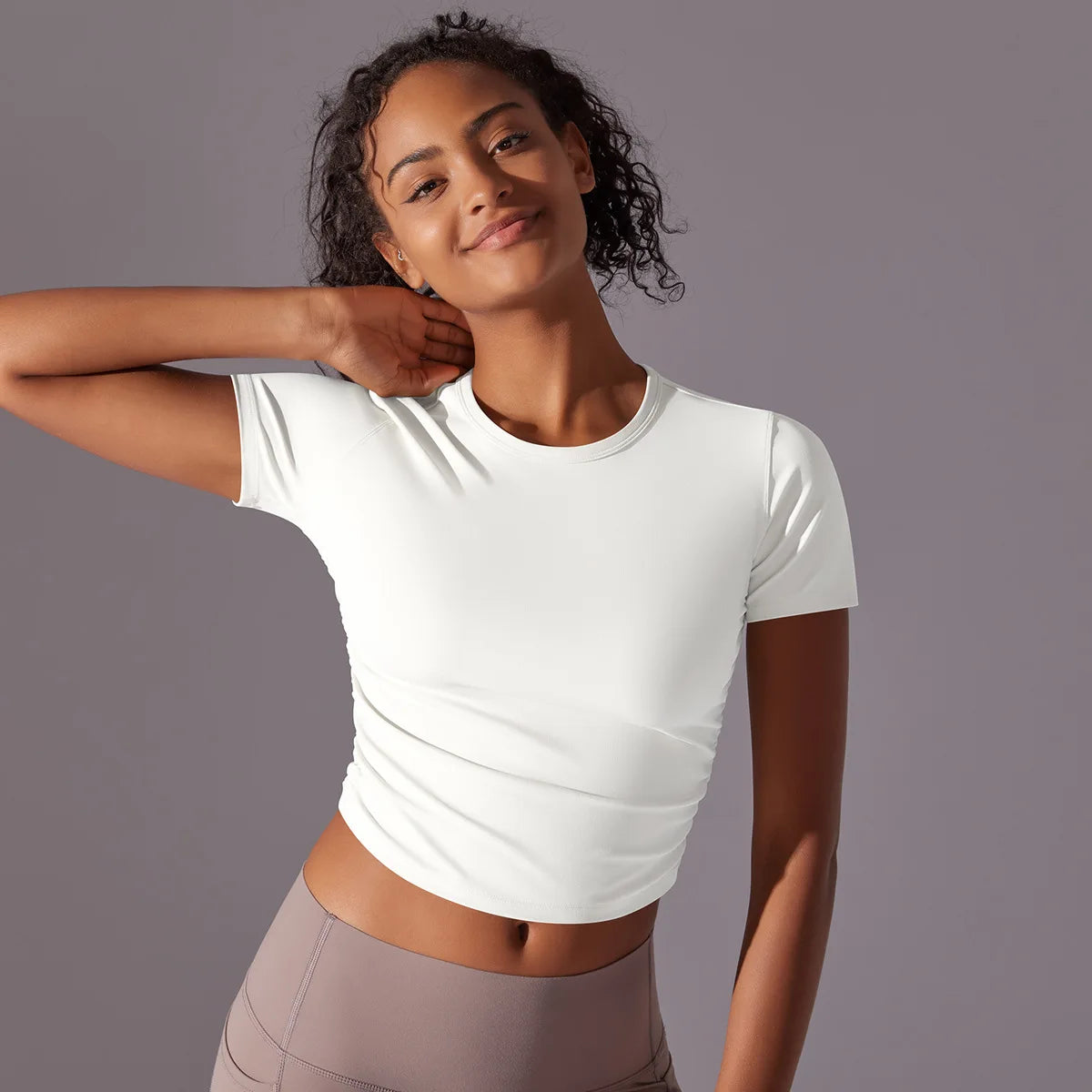 Yoga Short Sleeve Crop Top