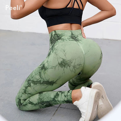 Peeli Tie Dye Scrunch Butt Leggings