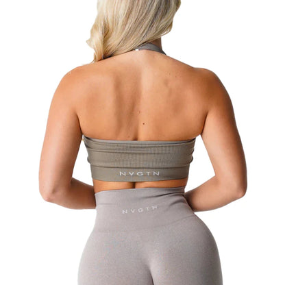 Limitless Ribbed Seamless Halter Bra