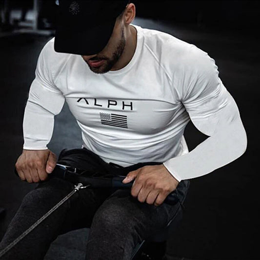 AlphaFit Men's Long Sleeve Cotton Tee