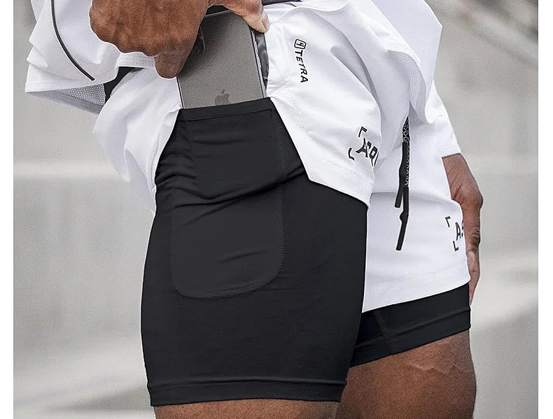 Dual-Deck Gym Running Shorts