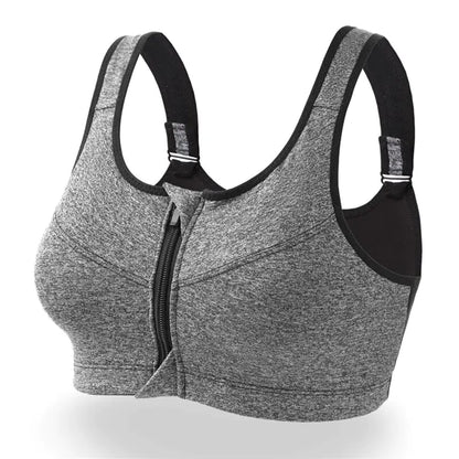 Breathable Zipper Sports Bra