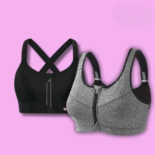 Breathable Zipper Sports Bra