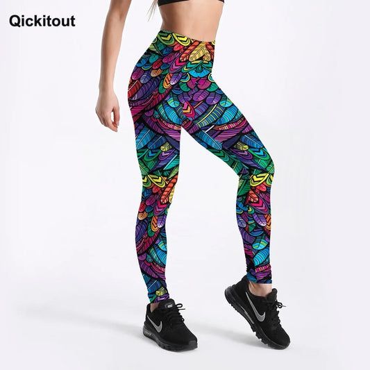 Quickitout 3DFeathers  Leggings